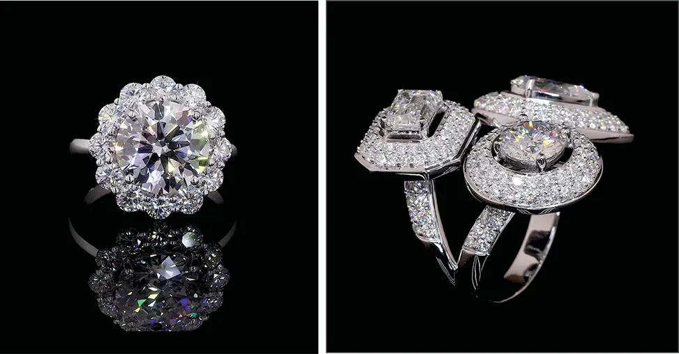 Anillos en oro que simbolizan años de trabajo y éxito empresarial